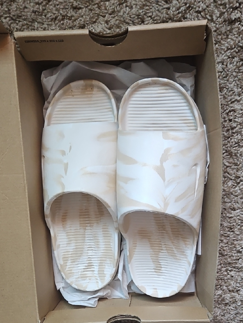 Neutral Beige Nike Tie-Dye Slide Sandals